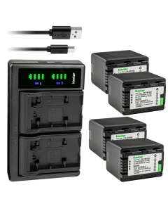 Kastar 4-Pack VW-VBK360 Battery and LTD2 USB Charger Replacement for Panasonic SDR-S70, SDR-S70K, SDR-S70P, SDR-S70PC, SDR-S70R, SDR-S70S, SDR-S71, SDR-S71GK, SDR-S71P, SDR-S71PC, SDR-S71K, SDR-T50