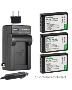 Kastar Battery (3-Pack) and Charger Kit for Olympus BLS-1, PS-BLS1 Work for Olympus E-400 E-410 E-420 E-450 E-600 E-620 E-P1 E-P2 E-P3 E-PL1 E-PL3 E-PM1 Cameras