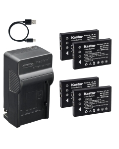 Kastar 4-Pack Battery and AC & USB-C Charger, Compatible with NP-60 NP-30 LI-20B CGA-S301 FinePix F401 F410 50i Photosmart R507 R607 R707 R717 EasyShare LS443 LS743 Optio 330 430 Digimax V700 V800