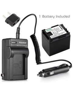 Kastar BP-819 Battery (1X) + Charger for Canon VIXIA HF10, HF11, HF20, HF21, HF100, HF200, HF G10, HF M30, M31, M32, M40, M41, M300, M400, HF S10, S11, HF S20, S21, S30, S100, S200, HG20, HG21, XA13