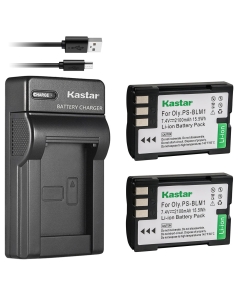 Kastar Battery 2 Pack & Slim USB Charger for Olympus BLM-1 BLM-01 PS-BLM1 C-5060 C-7070 C-8080 E-1 E-3 E-30 E-520 Olympus EVOLT E-300 EVOLT E-330 EVOLT E-500 EVOLT E-510 Olympus HLD-2 HLD-4 Grip