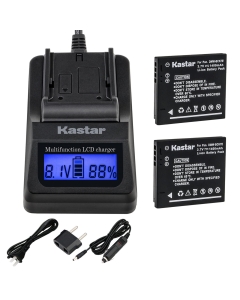 Kastar Charger and Battery 2-Pack for DMW-BCK7 Lumix DMC-FH27 DMC-FP7 DMC-FS22 FS28 FS35 FS37 FS40 FS45 DMC-FT25 DMC-FX77 FX78 FX80 FX90 DMC-S1 S2 S3 S5 DMC-SZ1 SZ5 SZ7 DMC-TS20 SZ25