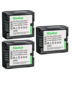 Kastar 3-Pack Battery Replacement for Panasonic CGA-DU06 CGR-DU06 CGA-DU07 CGR-DU07 CGA-DU12 CGR-DU12 CGA-DU14 CGR-DU14 CGA-DU21 CGR-DU21 VW-VBD060 VW-VBD070 VW-VBD120 VW-VBD140 VW-VBD210 VSB0470