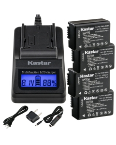 Kastar Battery 4-Pack and Fast Charger Replacement for DMW-BMB9 DMW-BMB9E DMW-BMB9PP Lumix DMC-FZ40 DMC-FZ45 DMC-FZ47 DMC-FZ48 DMC-FZ60 DMC-FZ62 DMC-FZ70 DMC-FZ72 DMC-FZ100 DMC-FZ150 Camera