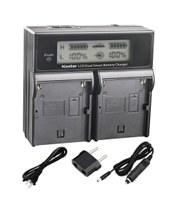 Kastar LCD Dual Smart Fast Charger Replacement for Sony BP-U90 BPU90 BP-U96 and PMW-100 PMW-150 PMW-160 PMW-200 PMW-300 PMW-EX1 PMW-EX1R PMW-EX3 PMW-EX160 PMW-EX260 PMW-EX280 PMW-F3 PXW-FS5 PXW-FS7
