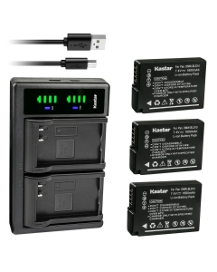 Kastar 3-Pack Battery and LTD2 USB Charger Replacement for Panasonic DMW-BLD10, DMW-BLD10E, DMW-BLD10PP, Panasonic DMC-GX1, DMC-GX1W, DMC-GX1X, DMC-G3, DMC-G3K, DMC-G3W, DMC-GF2, DMC-GF2C, DMC-GF2W