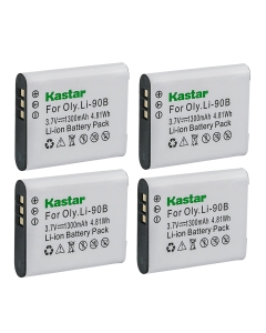 Kastar Battery (4-Pack) for Olympus LI-90B, LI-92B, UC-90 Work with Olympus SH-1, SH-50 iHS, SH-60, SP-100, SP-100EE, Tough TG-1 iHS, Tough TG-2 iHS, Tough TG-3, XZ-2 iHS Cameras