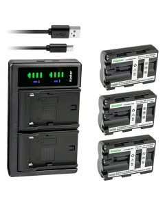 Kastar 3-Pack Battery NP-FM500HN and LTD2 USB Charger Compatible with Sony NP-FM500 NP-FM500H NP-FM500HN Battery, Sony BC-VM10 AC-SQ950 Charger, VG-C77AM Grip, Viltrox Monitor Viltrox DC-50