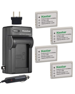 Kastar Battery (4-Pack) and Charger Kit for Olympus Li-80B and Konica Minolta NP-900 Work with Olympus T-100,t-110,x-36 and Konica Minolta DiMAGE E40, E50, KYOCERA EZ4033 etc. Cameras