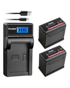 Kastar 2 Battery + Charger Replace for Canon MV20 MV20i MV100 MV100i MV200 MV200i Optura Pi Ultura Vistura UC-V10 UC-V10Hi UC-V20 UC-V30 UC-V100 UC-V200 C300 PL EOS C500 PL ES50 ES55 ES60 XM2 XV1 XV2