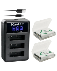 Kastar Battery 2 Pack + LCD Charger Replacement for Sony NP-BX1 & Cyber-Shot DSC-HX50V HX300 RX1 RX1R RX100 RX100 II RX100M II RX100 III RX100M3 WX300 HDR-AS10 AS15 AS30V AS100V AS100VR CX240 Camera