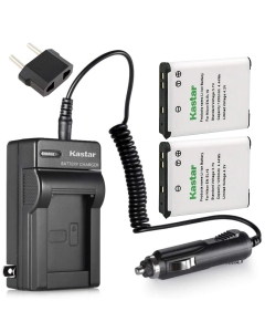 Kastar Battery 2X + Charger for Nik EN-EL19 Coolpix A100 S100 S2600 S2700 S2750 S2800 S3300 S3400 S3500 S3600 S3700 S4100 S4300 S4400 S5200 S5300 S6600 S6700 S6800 S6900 S7000, Sony NP-BJ1 DSC-RX0