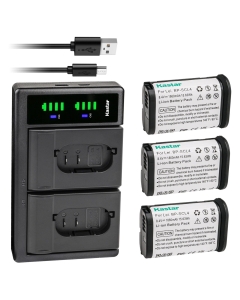 Kastar 3-Pack Battery and LTD2 Dual USB Charger, Compatible with Leica BP-SCL6 & BP-SCL4 Batteries, LC-SCL6/LC-SCL4 Chargers, and Leica S, Q2, SL2, SL2-S, Q3 Monochrom, SL3, SL3-S, Typ 601 Cameras