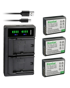 Kastar 3-Pack Battery and LTD2 USB Charger Replacement for Canon LP-E10 LPE10 Battery, Canon LC-E10 LC-E10N Charger, Canon EOS Kiss X50, EOS Kiss X70, EOS Kiss X80, EOS Kiss X90 DSLR Cameras
