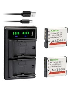 Kastar 2-Pack Battery and LTD2 USB Charger Compatible with Casio Exilim EX-ZR3500, Exilim EX-ZR3700, Exilim EX-ZR4000, Exilim EX-ZR5000, Exilim EX-ZR5100, TRYX Black, TRYX White Cameras