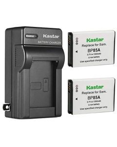Kastar 2-Pack Battery and AC Wall Charger Replacement for Samsung EA-BP85A, EA-BP85A /E, BP-85A BP85A Battery, SBC-85A Charger, Samsung EC-PL210ZBPUUS, EC-SH100ZBPBUS, EC-SH100ZBPRUS, EC-SH100ZBPSUS