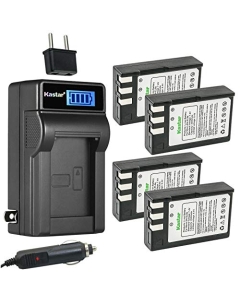 Kastar 4-Pack EN-EL9 Battery and LCD AC Charger Compatible with Nikon EN-EL9 EN-EL9a EN-EL9e Battery, Nikon MH-23 Charger, Nikon Battery Grip BG-2A for Nikon D40/D40x/D60/D3000/D5000 DSLR Camera