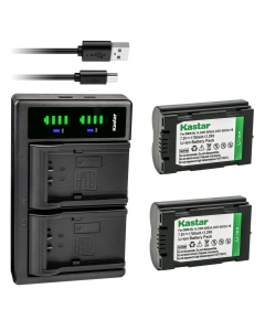 Kastar 2-Pack CGR-S602 Battery and LTD2 USB Charger Compatible with Panasonic Lumix DMC-LC40, Lumix DMC-LC40A-K, Lumix DMC-LC40B, Lumix DMC-LC40D, Lumix DMC-LC40K, Lumix DMC-LC40S Camera