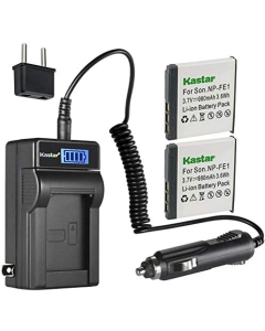 Kastar 2-Pack NP-FE1 Battery and LCD AC Charger Compatible with Sony NP-FE1 Battery, Sony BC-CS3 Charger, Sony Cyber-Shot DSC-T7, Cyber-Shot DSC-T7/B, Cyber-Shot DSC-T7/S Digital Cameras