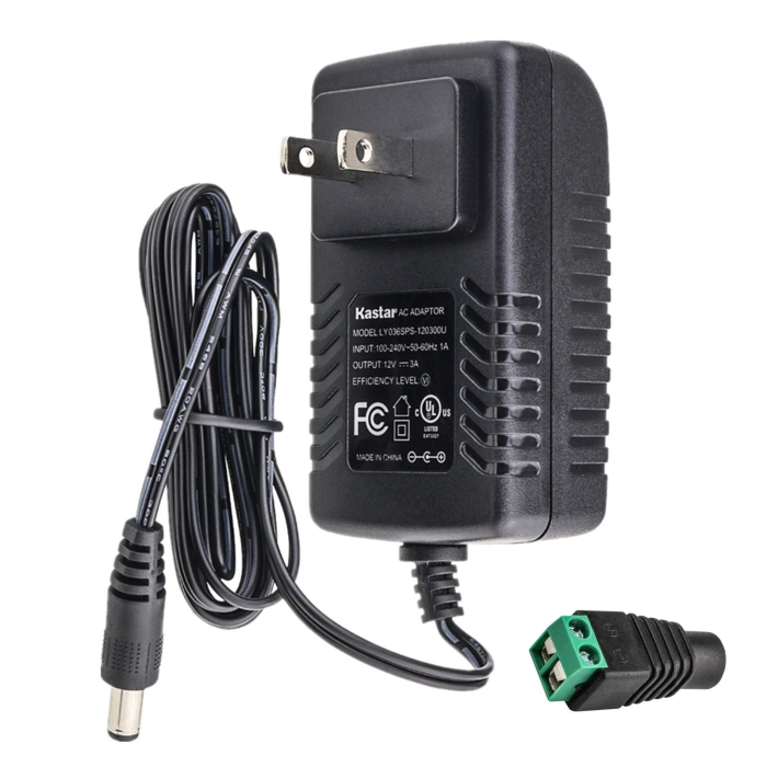 Evertech UL Certified 12V DC 3A Power Adapter – 3000mA AC To DC Converter With 47.6" Cord