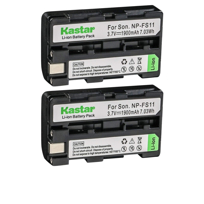 Kastar Battery & Charger Kit For Sony NP-FS11, F10 – 1900mAh Li-Ion For Cybershot